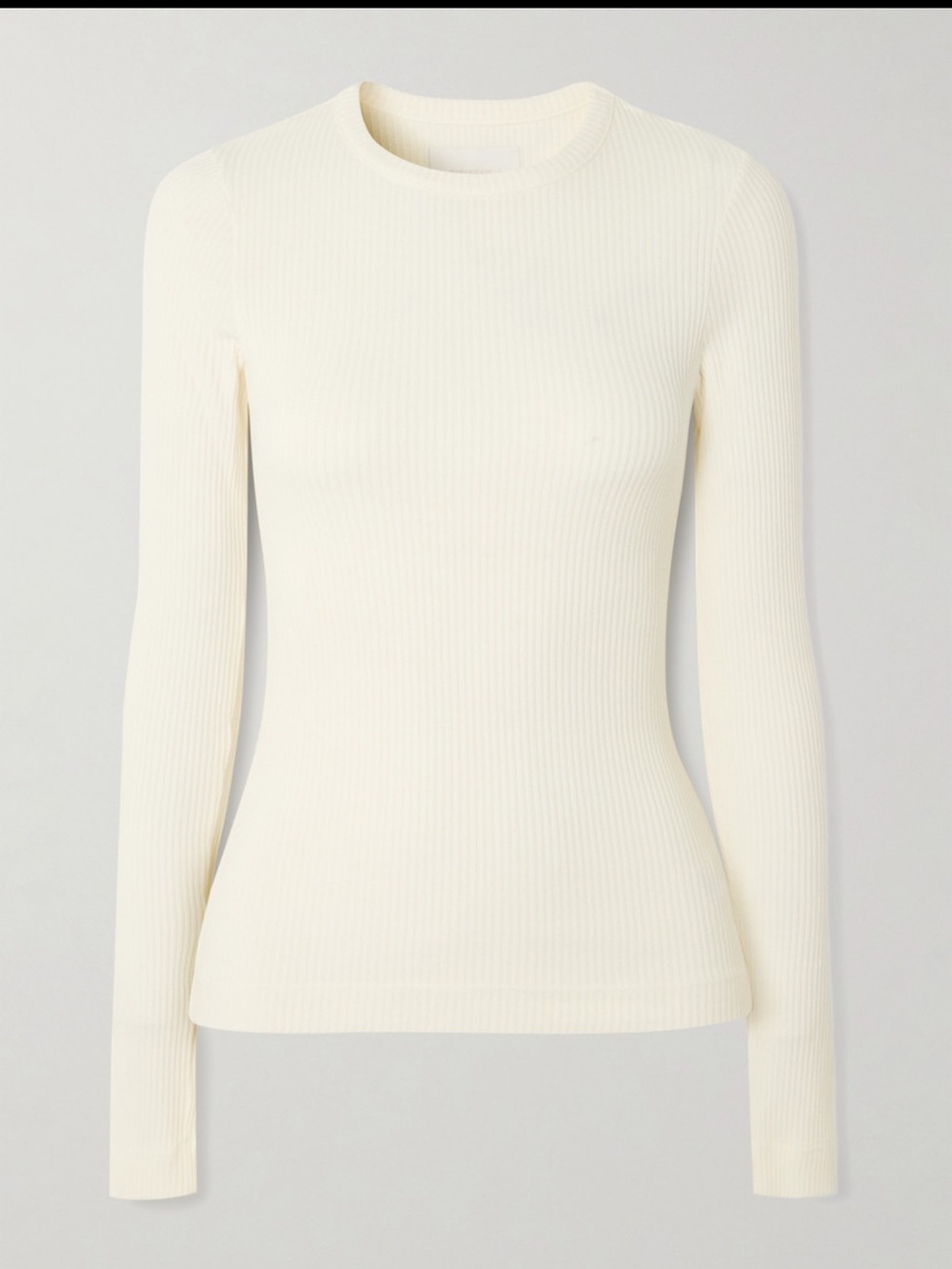 Citizens of Humanity Cream Ribbed Long Sleeve Top